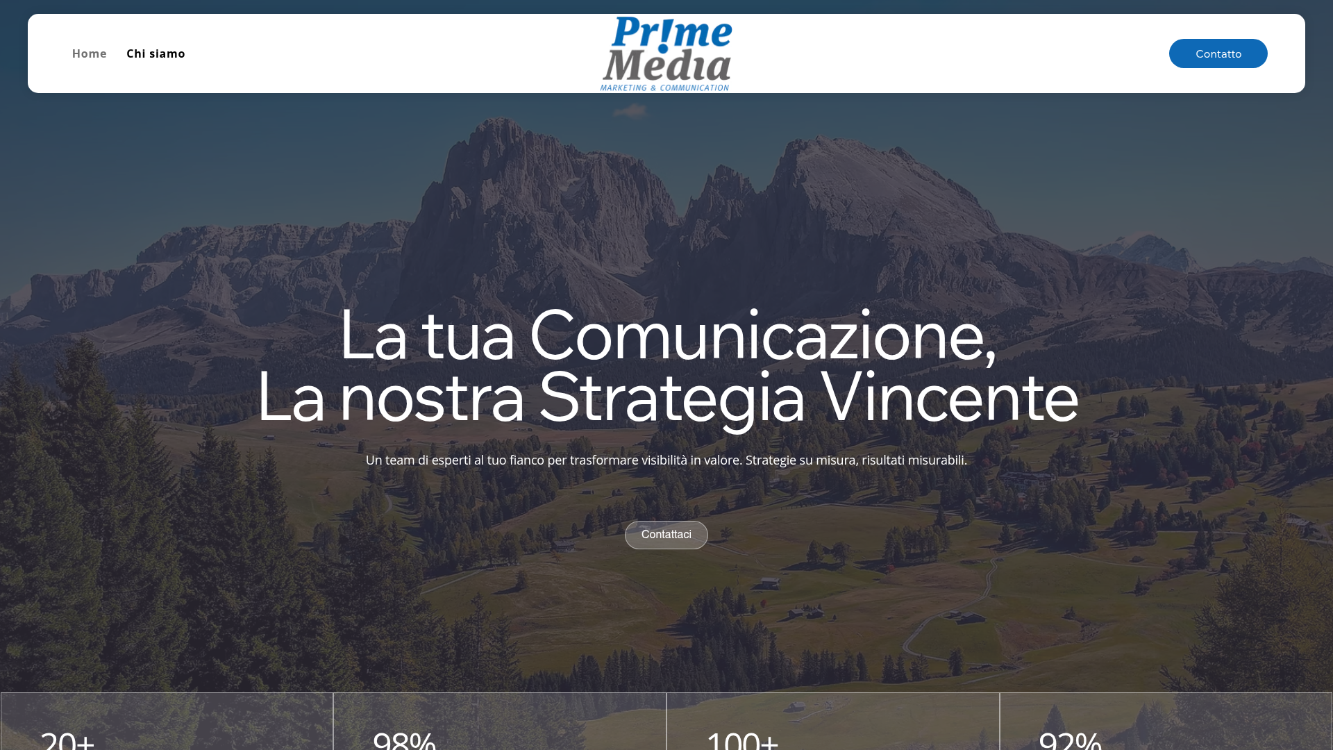 Sito web Prime Media realizzato da Team247 — servizi media e comunicazione