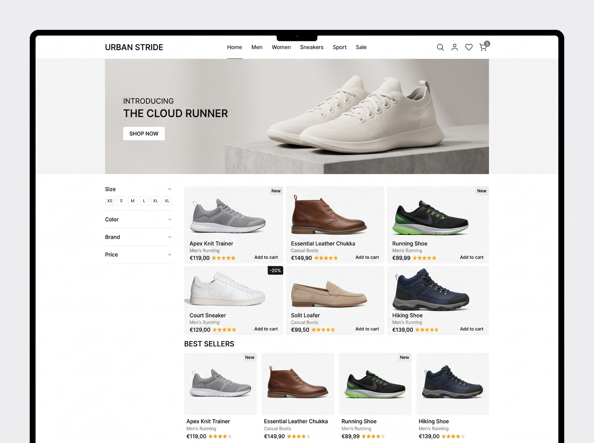 E-commerce moderno — esempio di shop online realizzato da Team247