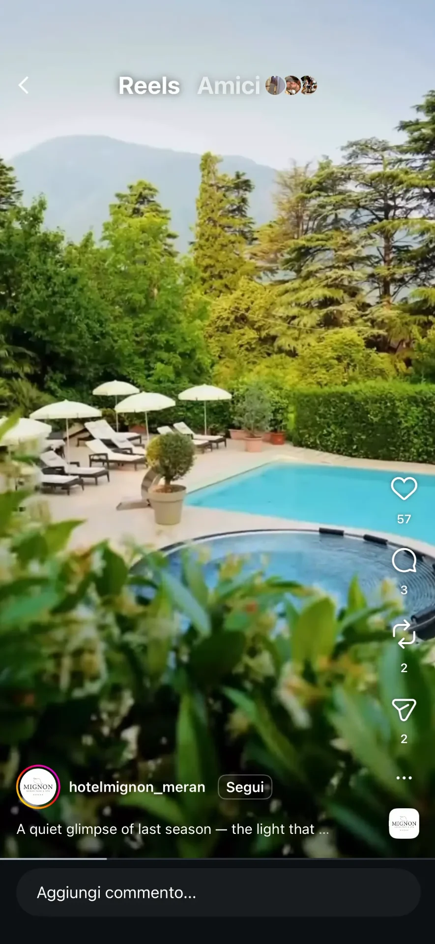 Esempio di feed Instagram coerente curato da Team247 per brand in Alto Adige